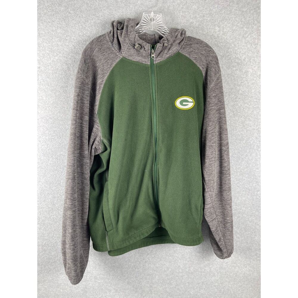 NFL Green Bay Packers Full Zip Hooded Fleece Men's Size L Football Hoodie
